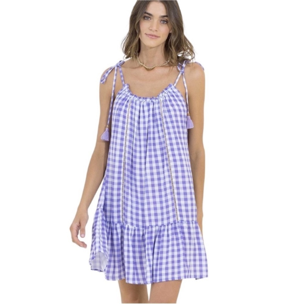 Maaji Swimwear Gingham Coverup Dress Adjustable Straps